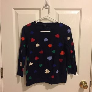 TALBOTS ❤️💚💙 heart sweater in petite medium